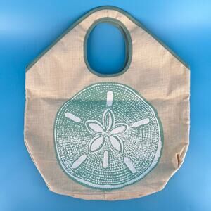 Mudpie sand dollar jute beach bag tote